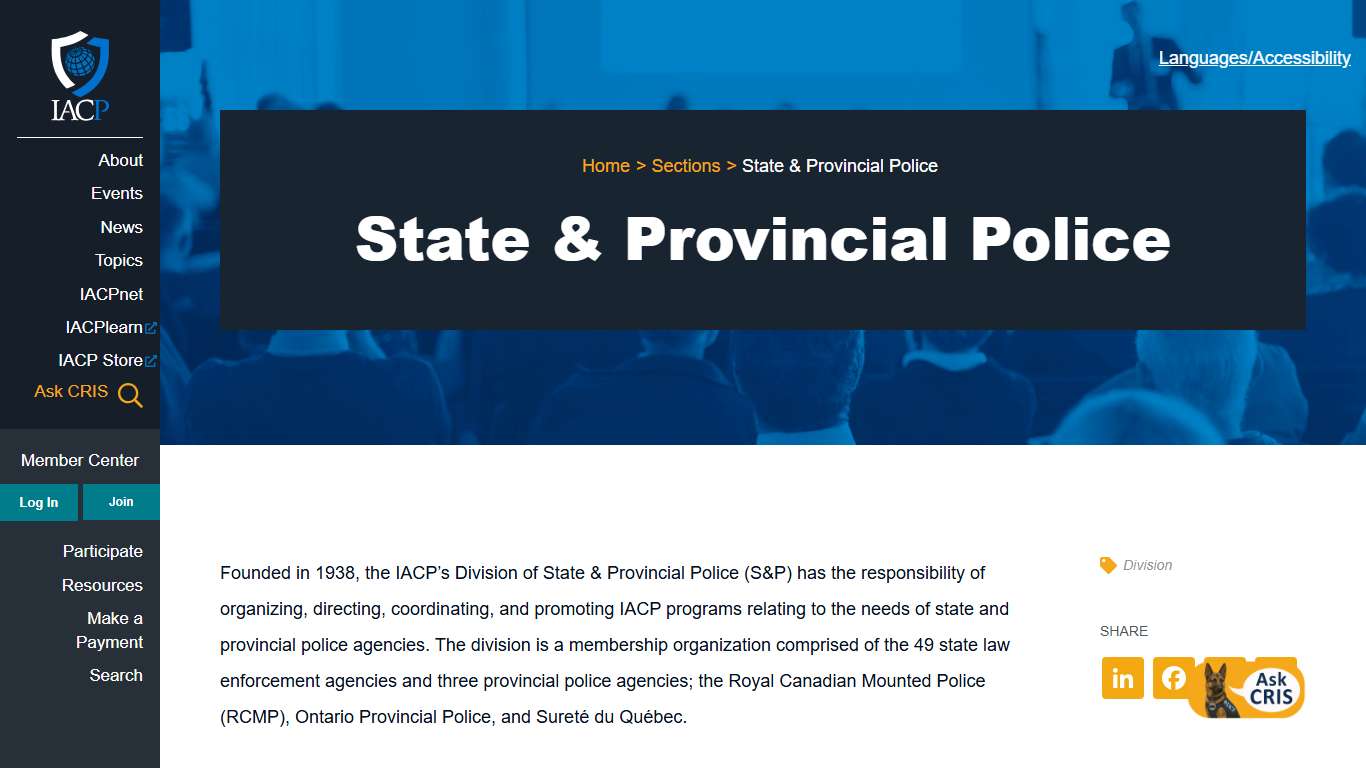 State & Provincial Police | International Association of Chiefs of Police