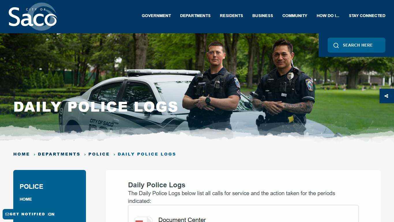 Daily Police Logs
